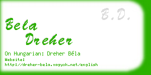 bela dreher business card